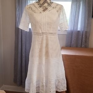 White lace dress xl with accessories